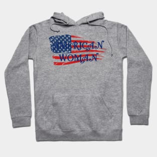 American Woman - Blue Text Hoodie